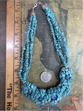 Jay King DTR Turquoise Lapis Multi Strand Necklace .925 Sterling 88